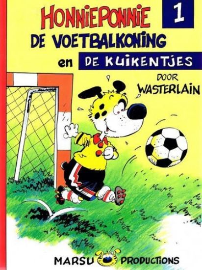 Afbeelding van Honnieponnie #1 - Voetbalkoning en de kuikentjes (MARSU PRODUCTIONS, zachte kaft)