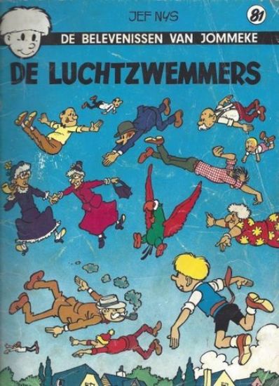 Afbeelding van Jommeke #81 - Luchtzwemmers (z/w) - Tweedehands (HET VOLK, zachte kaft)