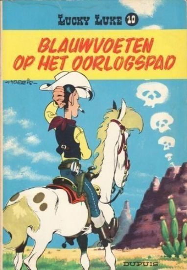 Afbeelding van Lucky luke #10 - Blauwvoeten op het oorlogspad - Tweedehands (DUPUIS, zachte kaft)