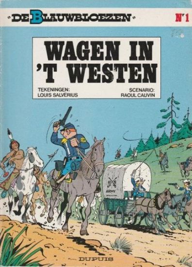 Afbeelding van Blauwbloezen #1 - Wagen in 't westen - Tweedehands (DUPUIS, zachte kaft)